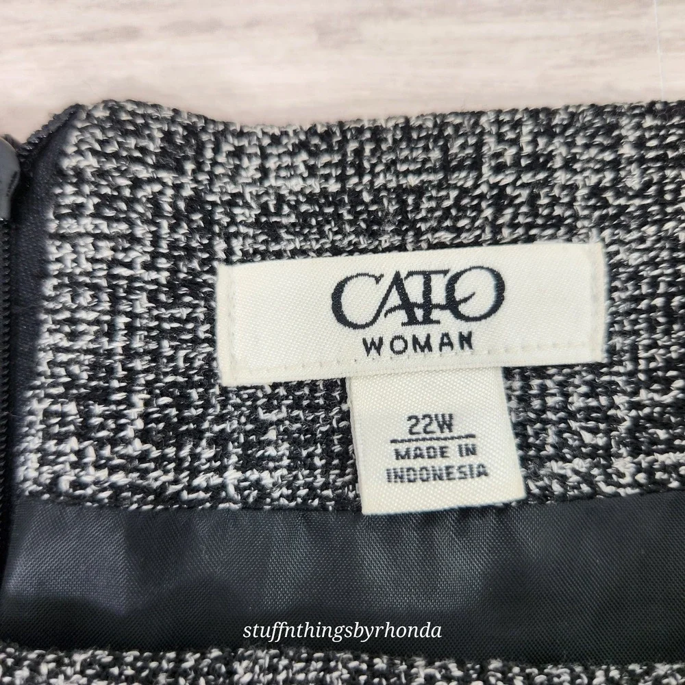 Cato Women's Plus Fully Lined 2 Pc Set 22W Skirt & 18W‎ Blazer/Top Machine Wash